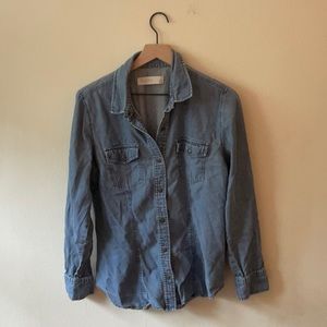 Carve Designs Denim Snap Button Down Shirt  L